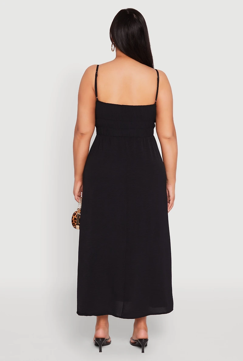 Plus Airy Maxi Empire Waist Dress