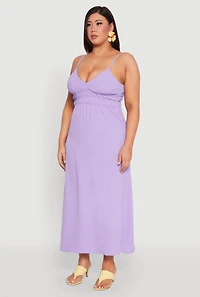 Womens Plus Size Airy Maxi Empire Waist Dress, Purple, Size 1X