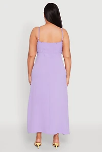 Womens Plus Size Airy Maxi Empire Waist Dress, Purple, Size 1X