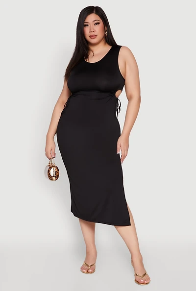 Womens Plus Side Cut Out Maxi Dress, 3X