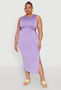 Womens Plus Side Cut Out Maxi Dress,