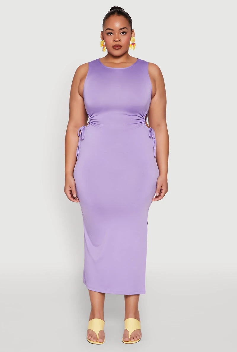Womens Plus Side Cut Out Maxi Dress,
