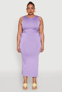 Womens Plus Side Cut Out Maxi Dress,