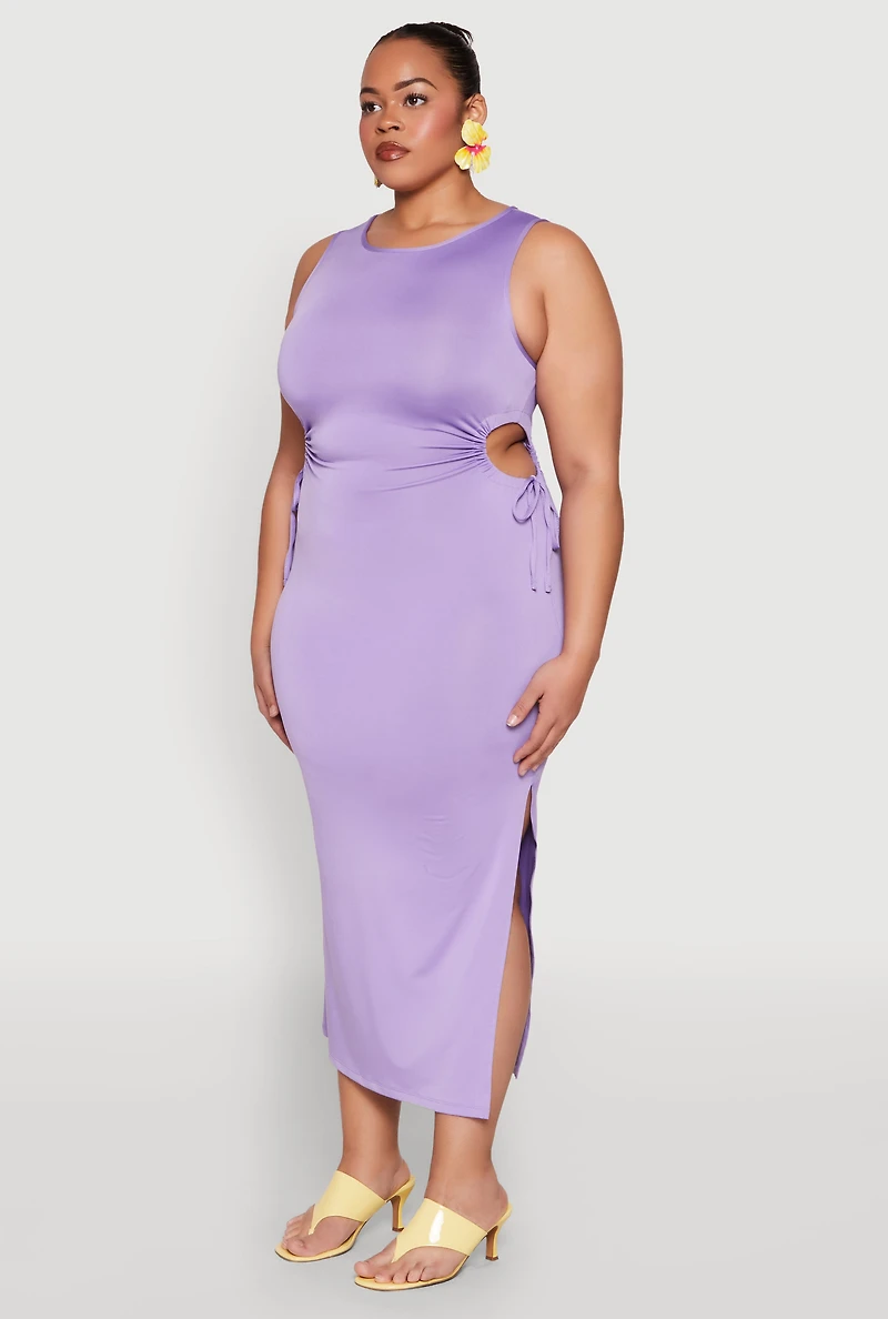 Womens Plus Side Cut Out Maxi Dress,