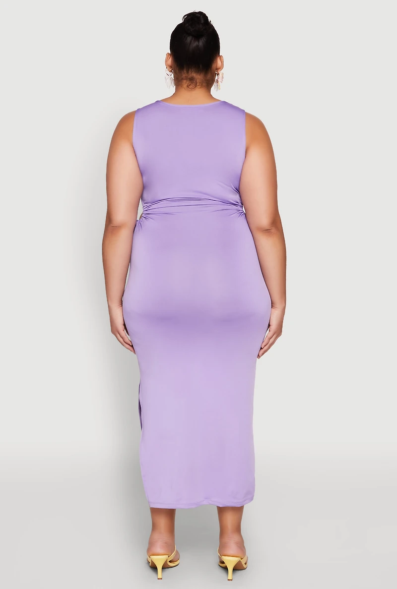 Womens Plus Side Cut Out Maxi Dress,