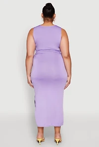 Womens Plus Side Cut Out Maxi Dress,