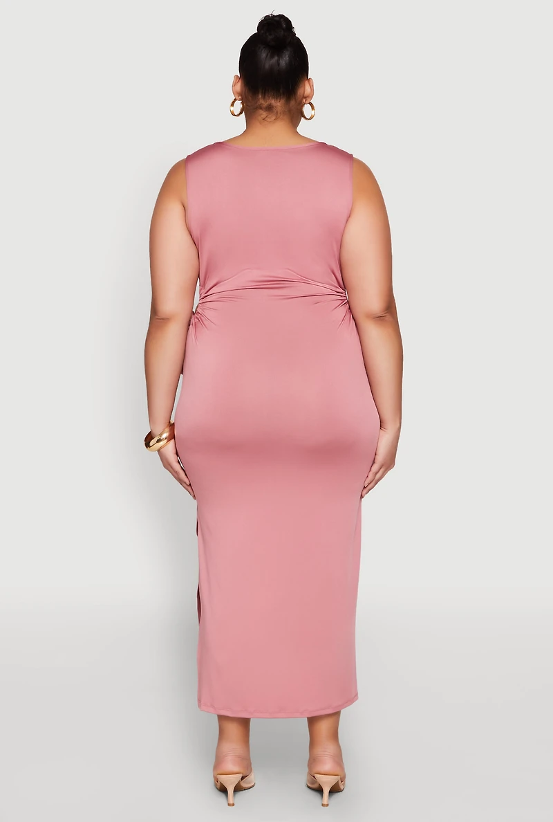 Womens Plus Side Cut Out Maxi Dress,