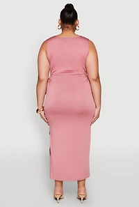 Womens Plus Side Cut Out Maxi Dress,