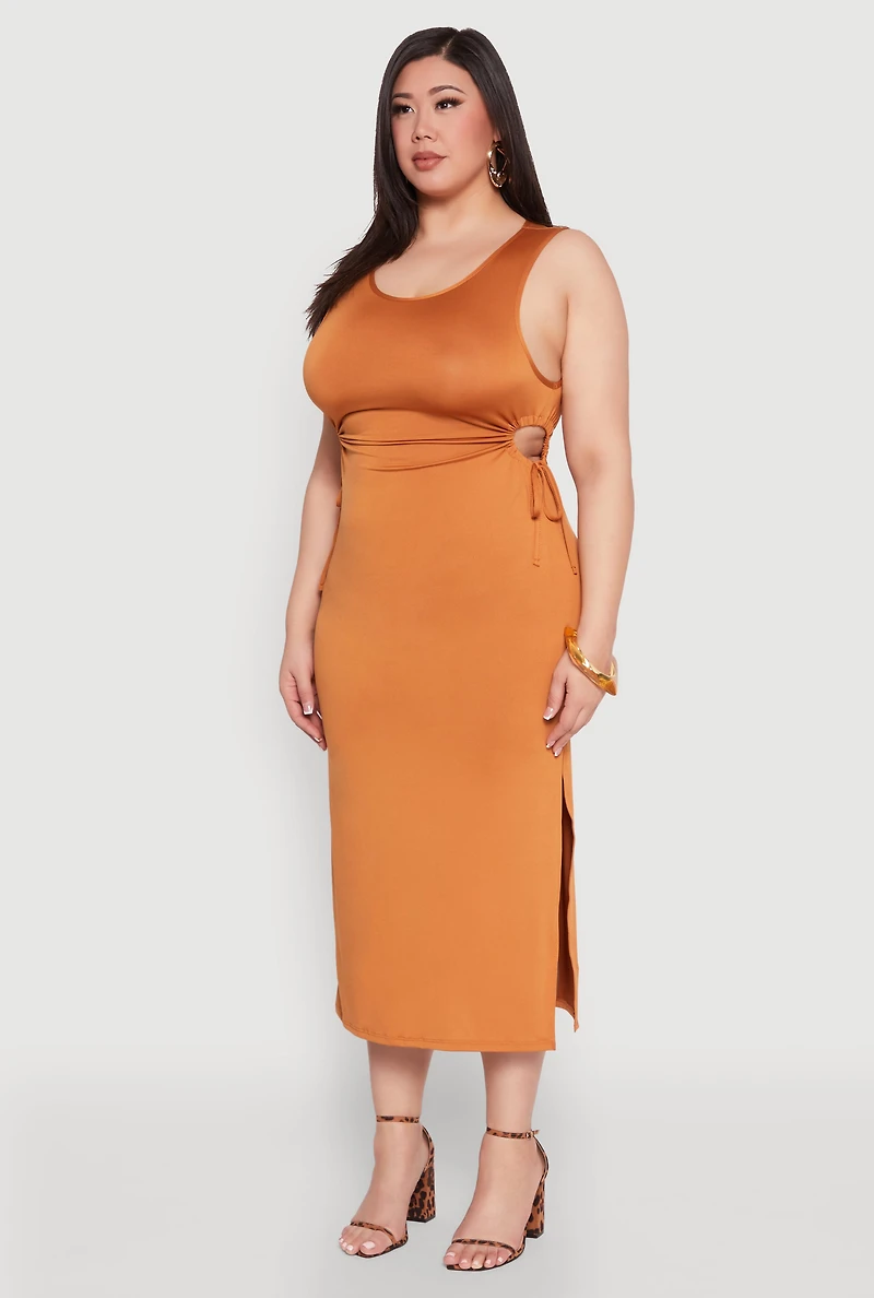 Womens Plus Side Cut Out Maxi Dress, 2X