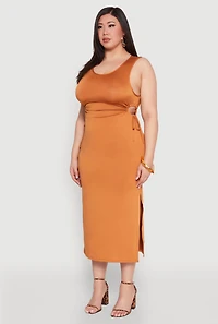 Womens Plus Side Cut Out Maxi Dress, 2X