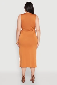 Womens Plus Side Cut Out Maxi Dress, 2X
