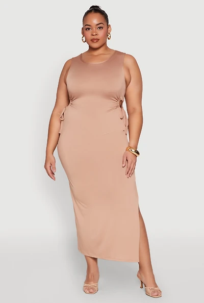 Womens Plus Side Cut Out Maxi Dress,