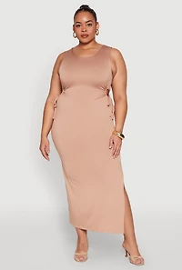 Womens Plus Side Cut Out Maxi Dress,