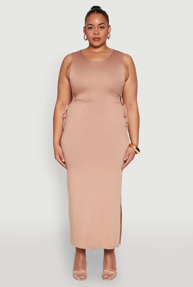 Womens Plus Side Cut Out Maxi Dress,