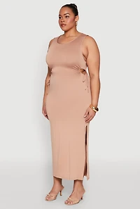 Womens Plus Side Cut Out Maxi Dress,