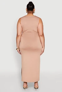 Womens Plus Side Cut Out Maxi Dress,
