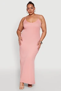 Womens Plus V Neck Side Slit Maxi Dress,