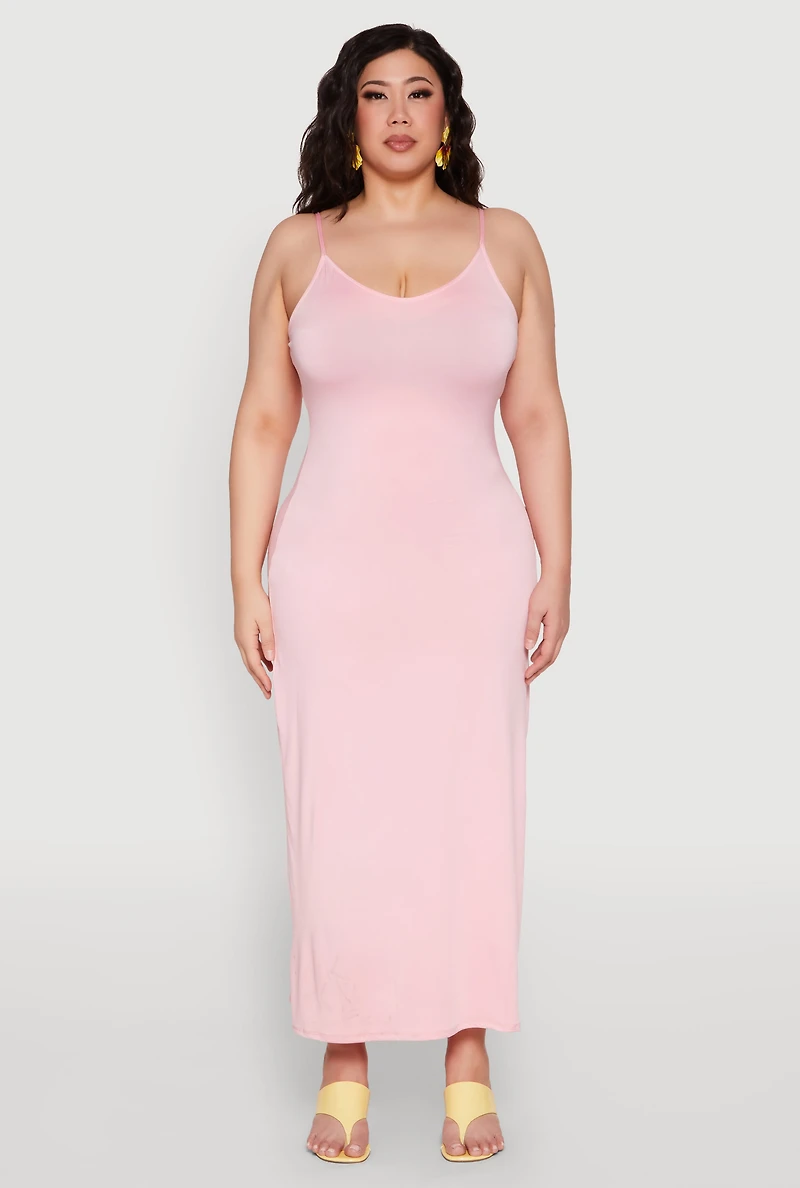 Womens Plus Scoop Neck Cami Dress,