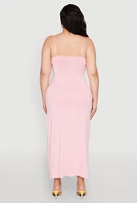 Womens Plus Scoop Neck Cami Dress, Pink,