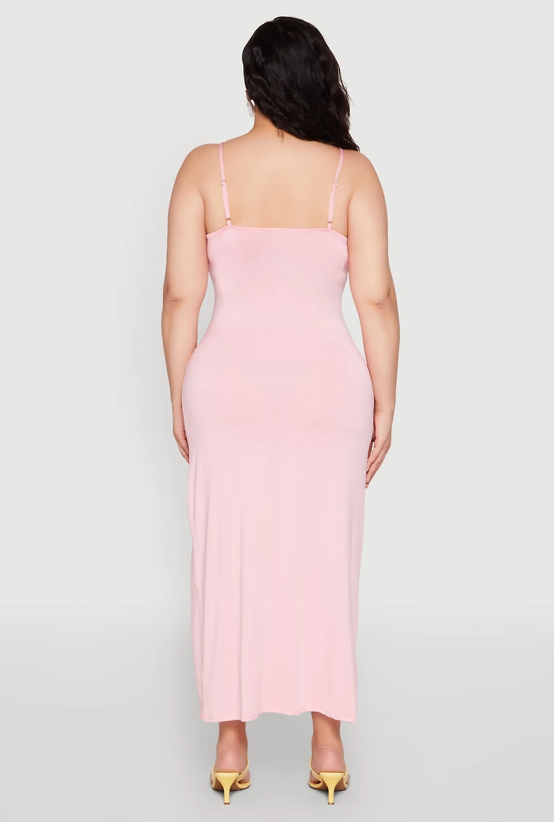 Womens Plus Scoop Neck Cami Dress,