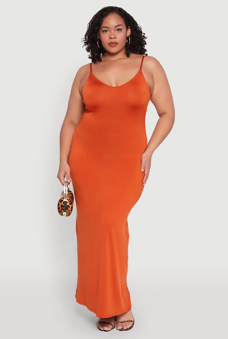 Plus Scoop Neck Cami Dress