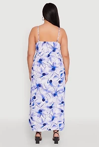 Plus Airy Floral Empire Waist Maxi Dress