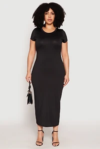 Plus Slit Back Maxi Dress