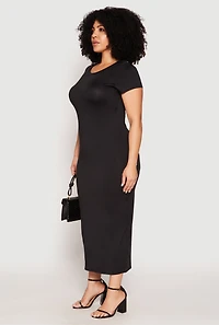 Plus Slit Back Maxi Dress