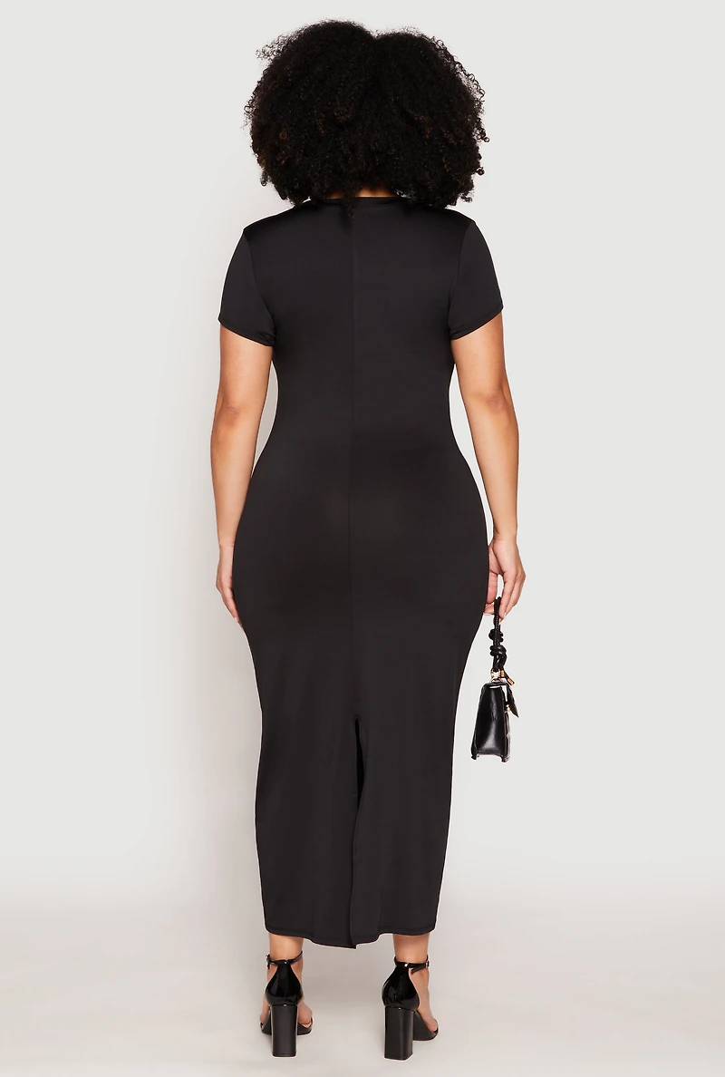 Plus Slit Back Maxi Dress