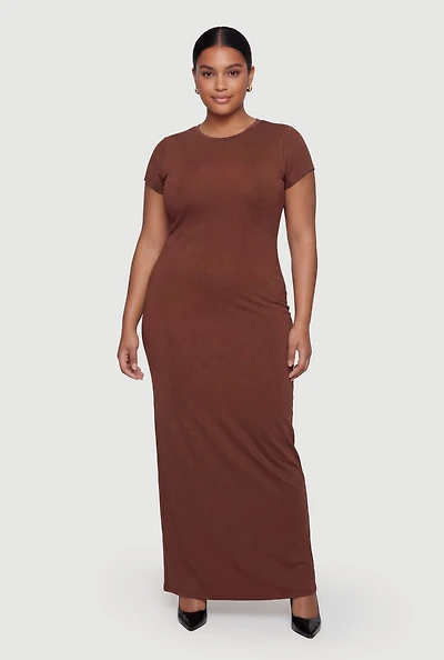 Plus Short Sleeve T Shirt Midi Dress