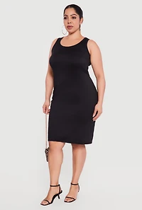 Plus Scoop Neck Tank Midi Dress