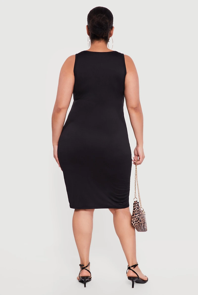 Plus Scoop Neck Tank Midi Dress