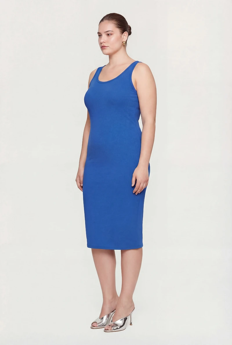 Plus Scoop Neck Tank Midi Dress