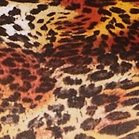 Plus Leopard Print Drawstring Keyhole Side Dress