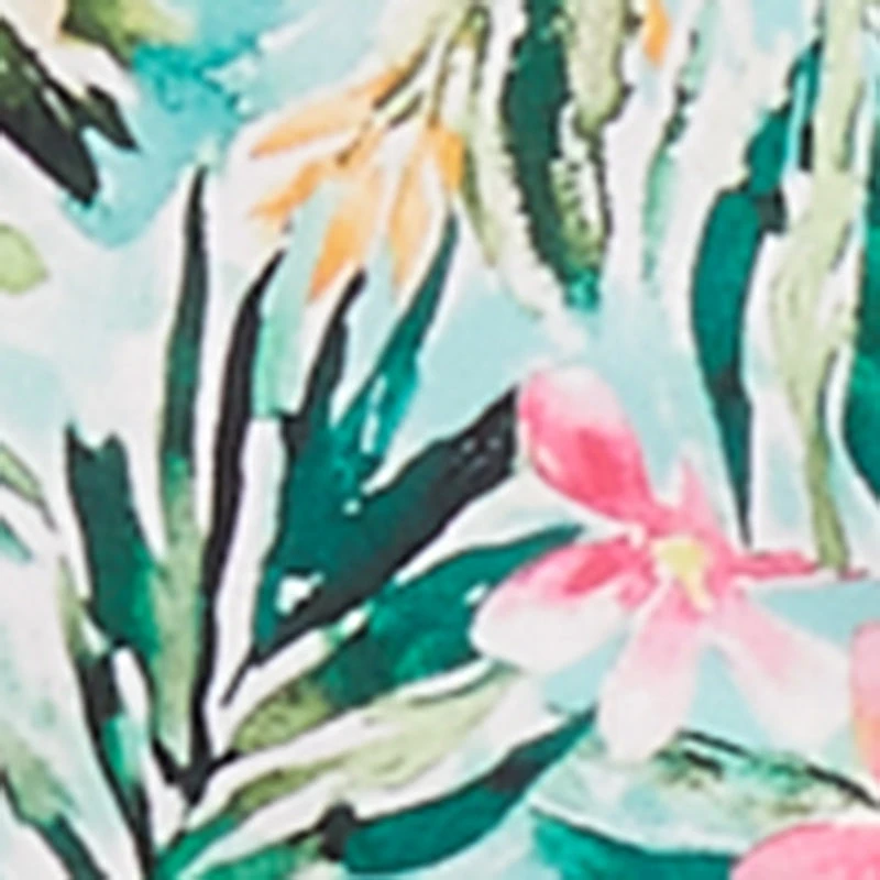 Plus Tropical Floral Side Slit Bustier Maxi Dress