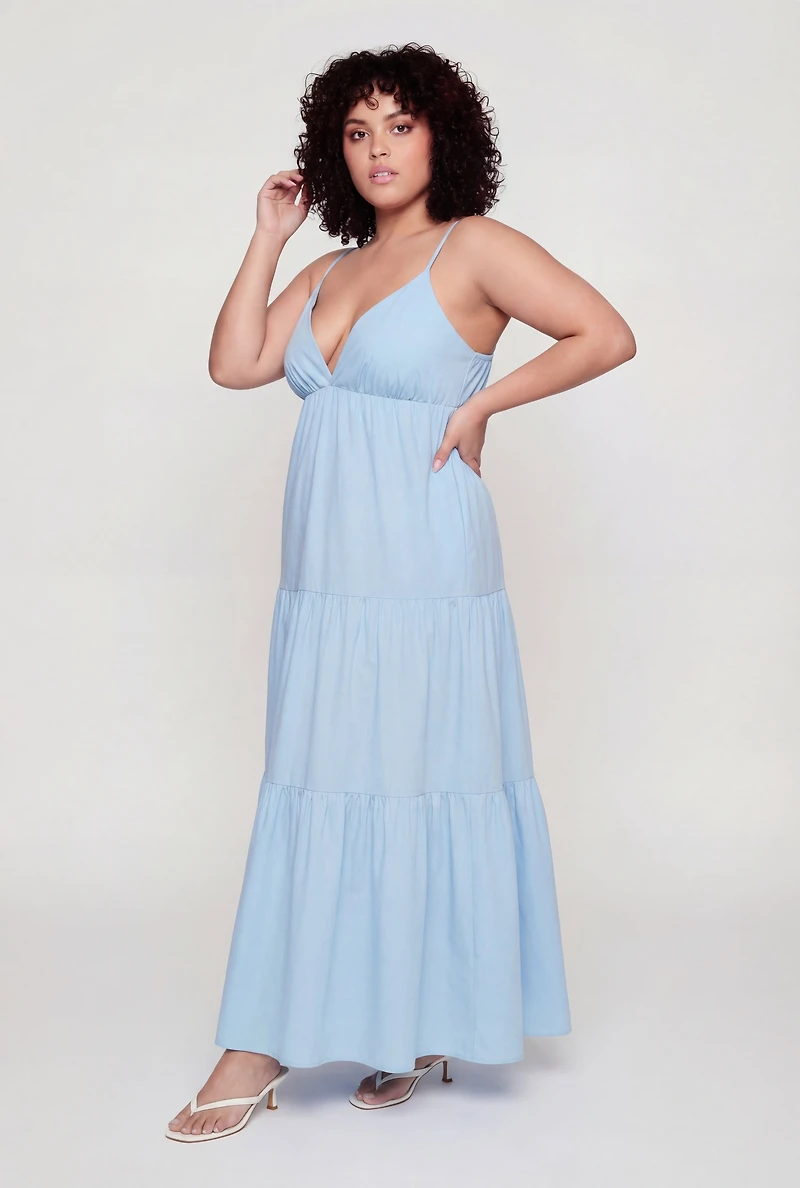 Plus Ruffle Tiered Maxi Dress