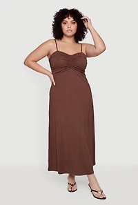 Plus Ruched Front Cami Maxi Dress