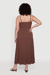 Plus Ruched Front Cami Maxi Dress