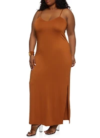 Plus Side Slit Cami Maxi Dress