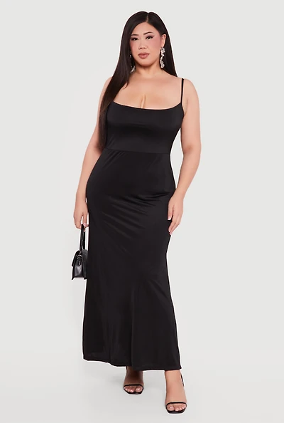 Plus Caged Back Cami Maxi Dress