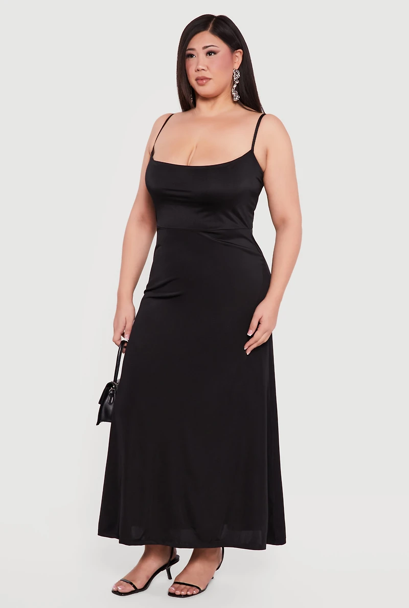 Plus Caged Back Cami Maxi Dress