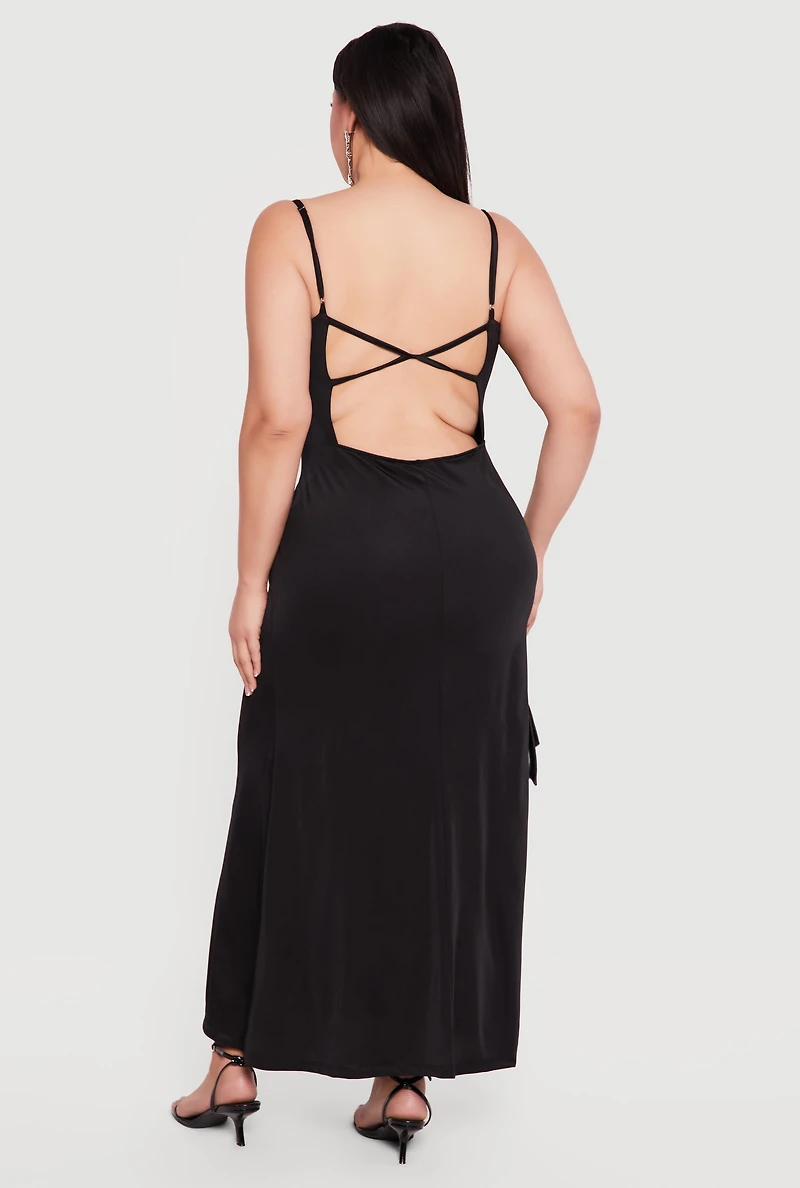 Plus Caged Back Cami Maxi Dress