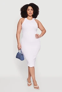 Plus Solid Tank Midi Dress
