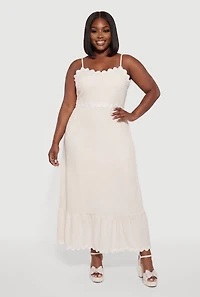 Plus Scallop Trim A Line Maxi Dress