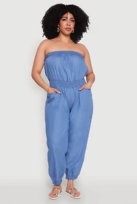 Plus Smock Waist Jumpsuit