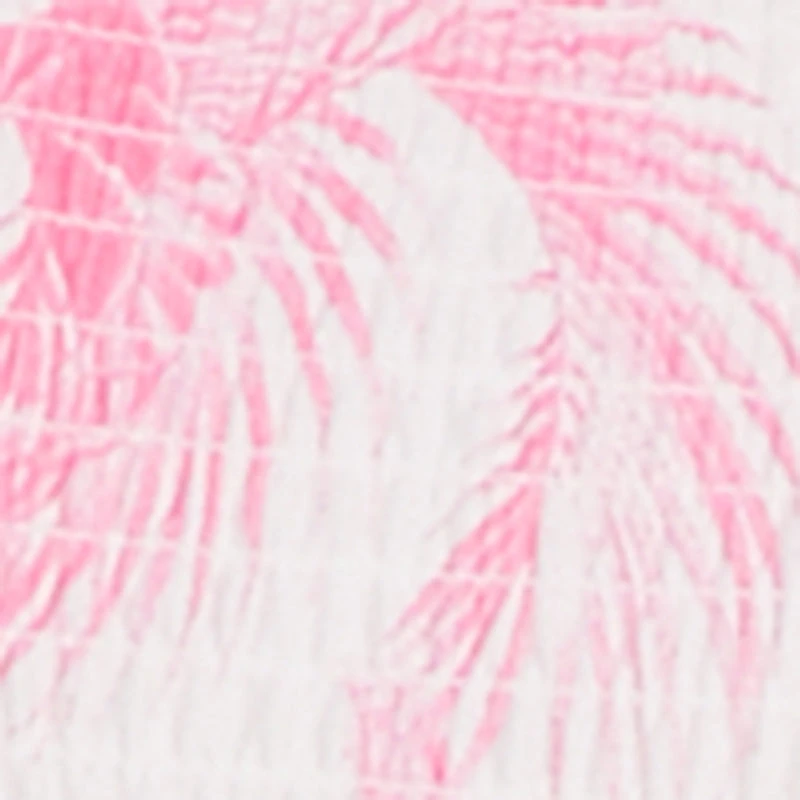 Plus Smocked Top Palm Tree Print Jumpsuit