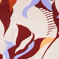 Plus Abstract Floral Cropped Tie Front Shirt