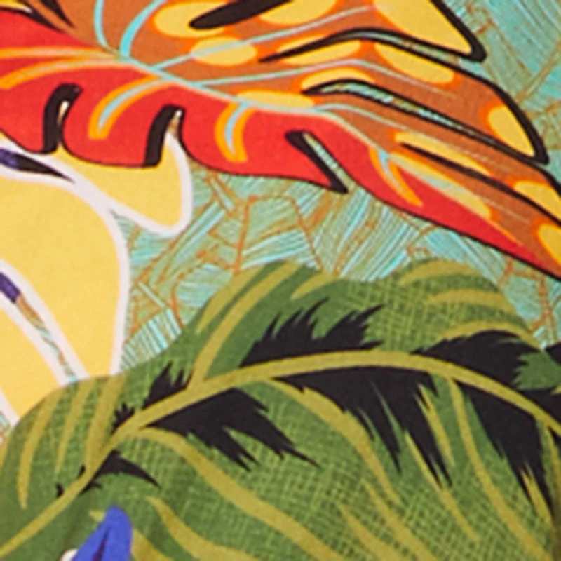 Plus Tropical Floral Cropped Tie Front Shirt