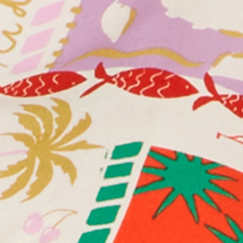 Plus Patterned Drawstring Waist Wide Leg Pants