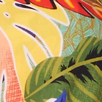 Plus Tropical Floral Drawstring Waist Wide Leg Pants